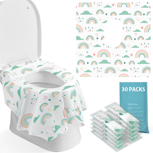 Blissful Diary 30 Pcs XL Disposable Toilet Seat Covers - Travel Friendly!