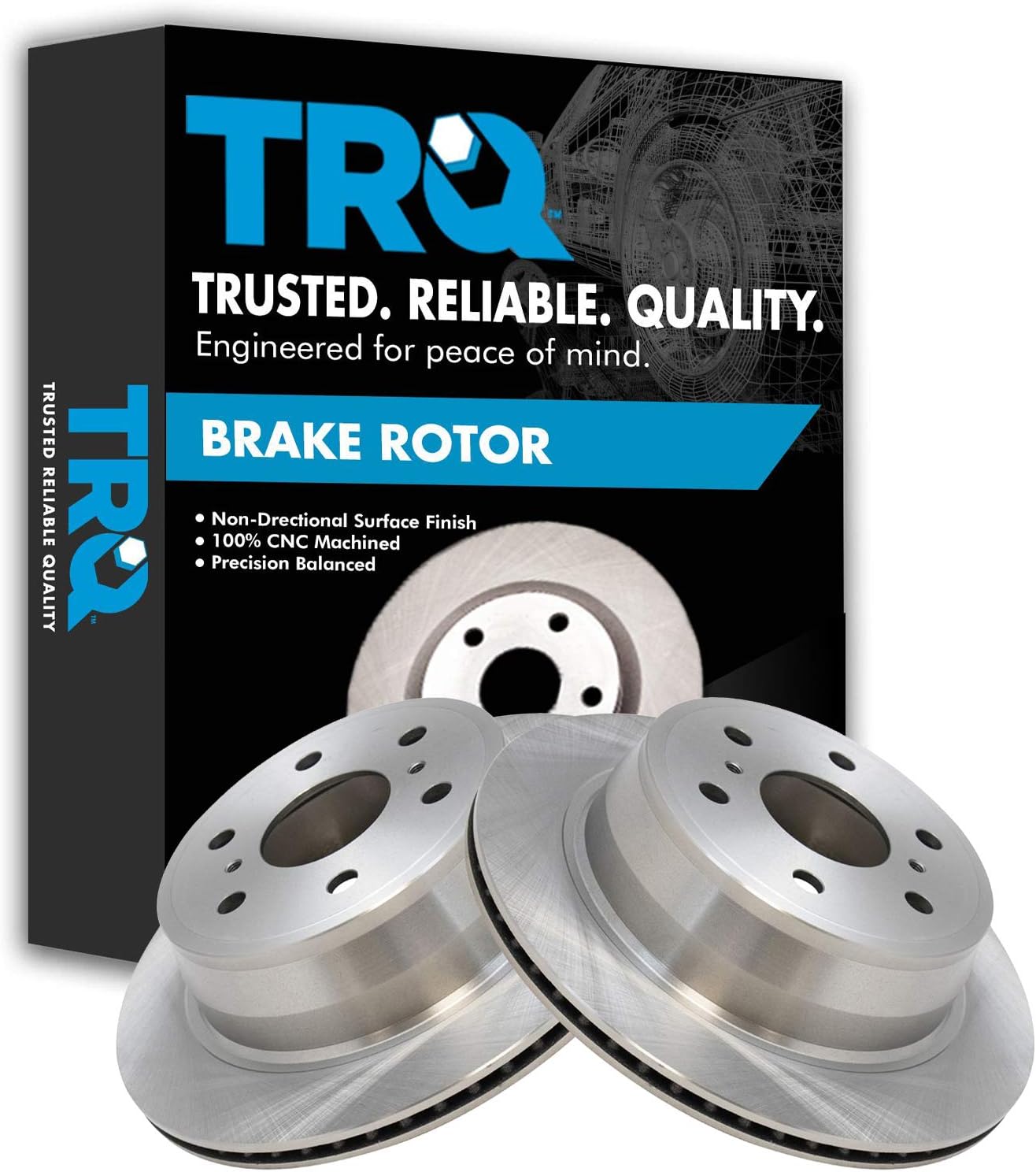 TRQ Rear Disc Brake Rotor Pair Set for Avalanche and More