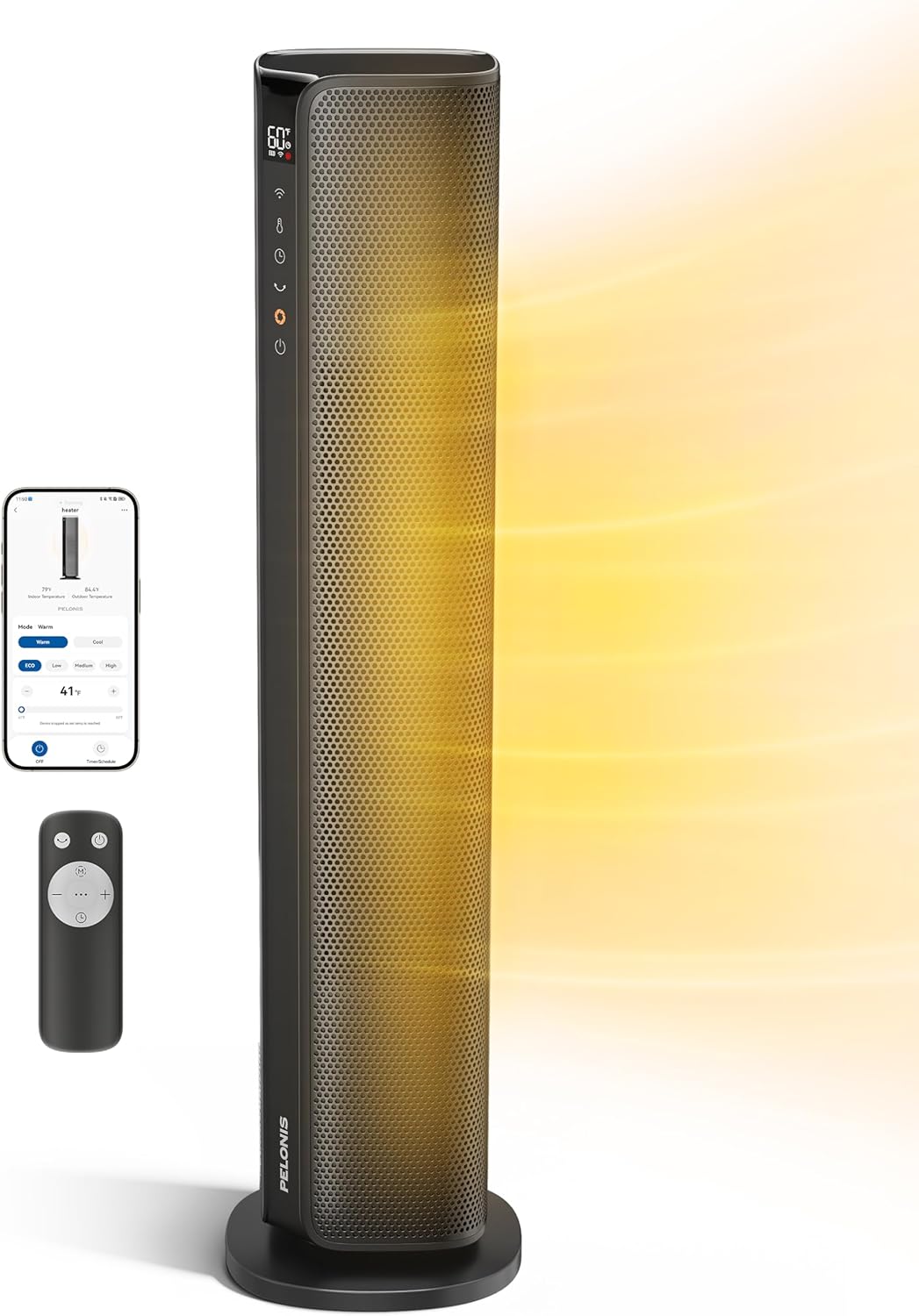 PELONIS Smart Tower Heater: App-Controlled Comfort