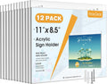 Wall Mount Sign Holder 8.5 x 11 in 12 Pack - Clear Acrylic Display
