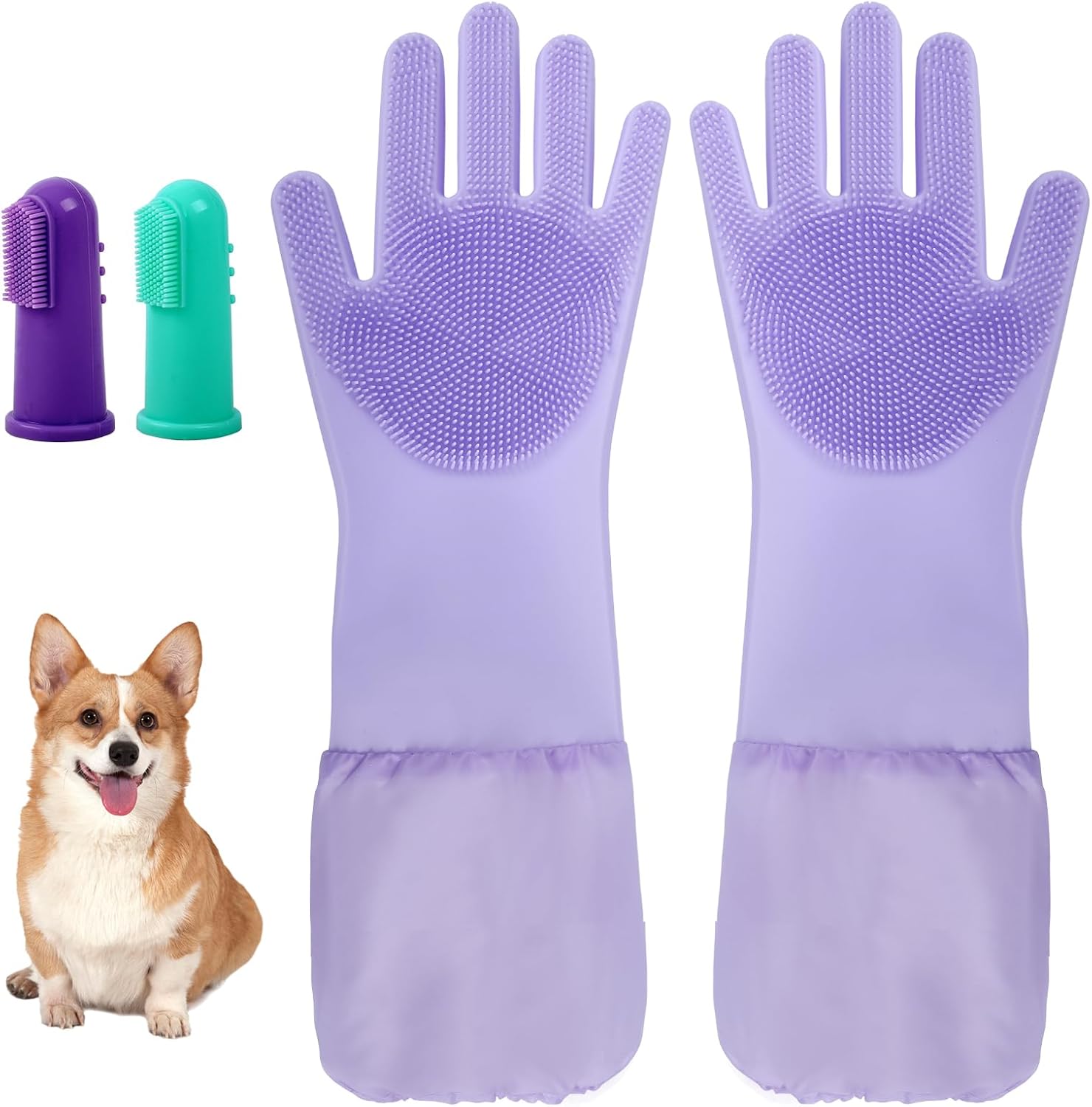ROBATUN Gentle Pet Bathing Gloves