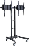 Floor Stand for TVs Dual Monitor Mount - Height Adjustable Mobile
