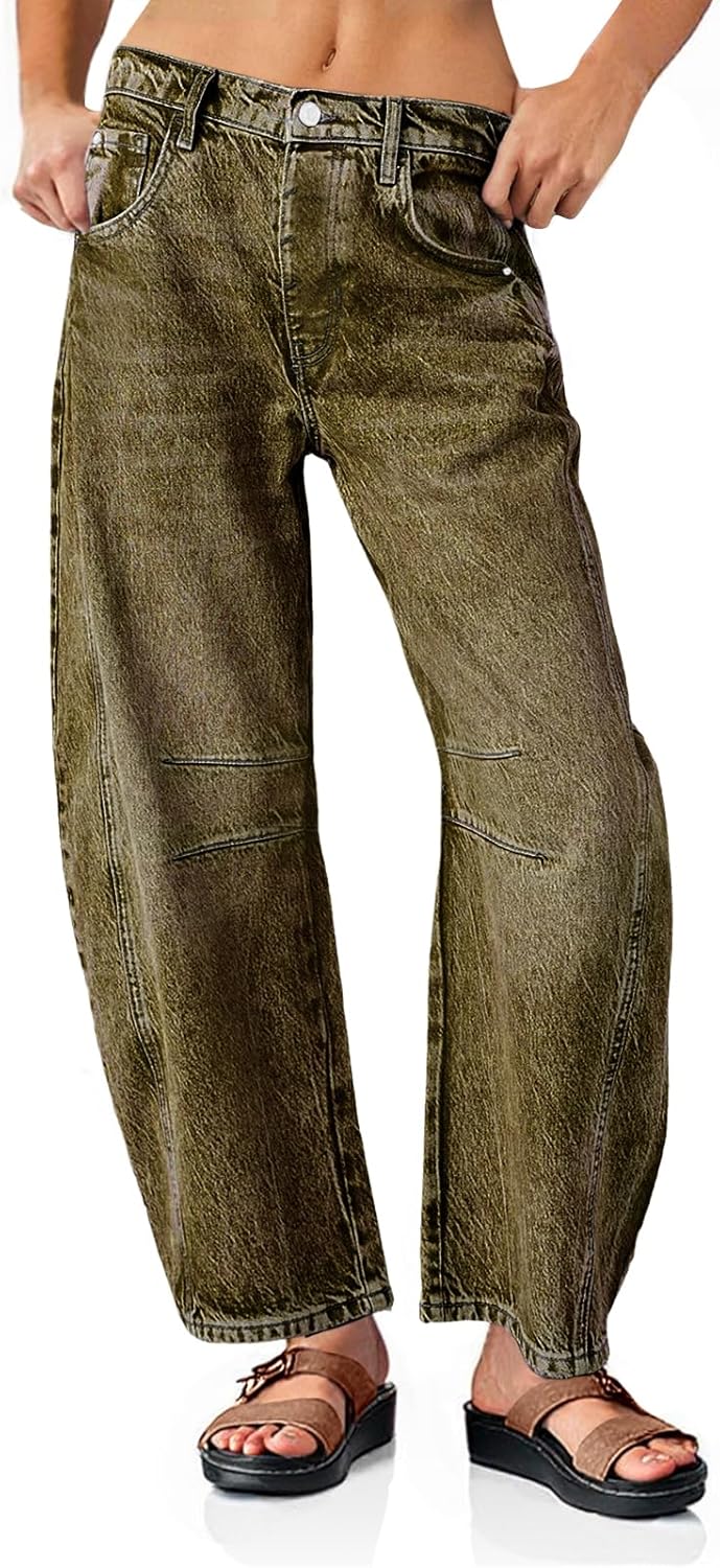 PLNOTME Women's Baggy Boyfriend Jeans for Vintage Style Lovers
