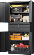 Letaya Metal Garage Storage Cabinet 71in - Heavy Duty Steel Tool