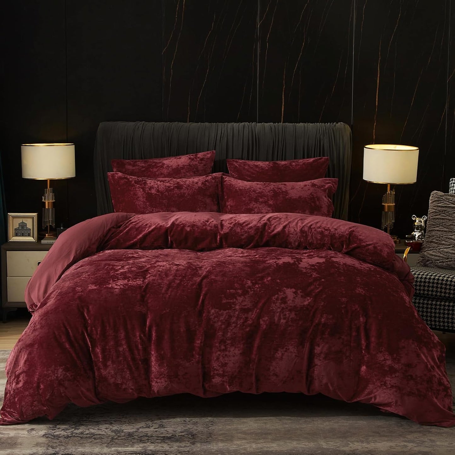 PHF Truly Velvet Duvet Cover Set King Size for Luxurious Comfort