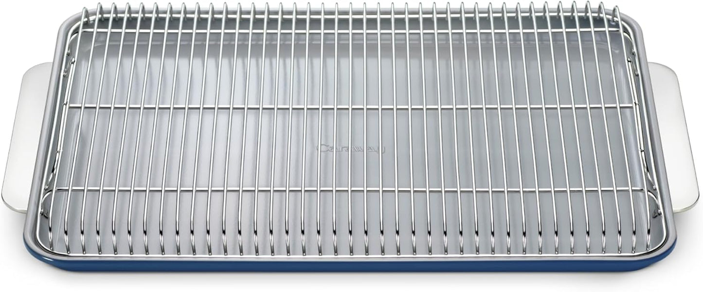 Caraway Non-Stick Ceramic Baking Sheet with Cooling Rack for Baking