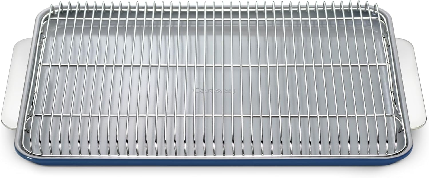 Caraway Non-Stick Ceramic Baking Sheet with Cooling Rack for Baking