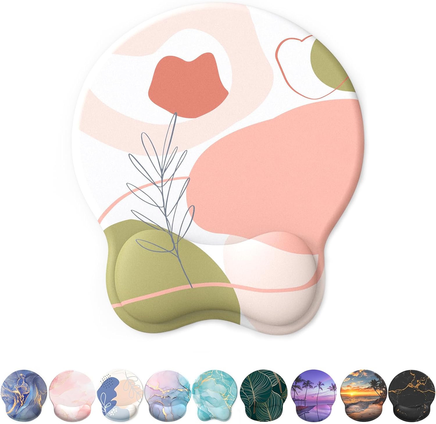 Ergonomic Wrist Rest Mouse Pad for Pain Relief (Rose)