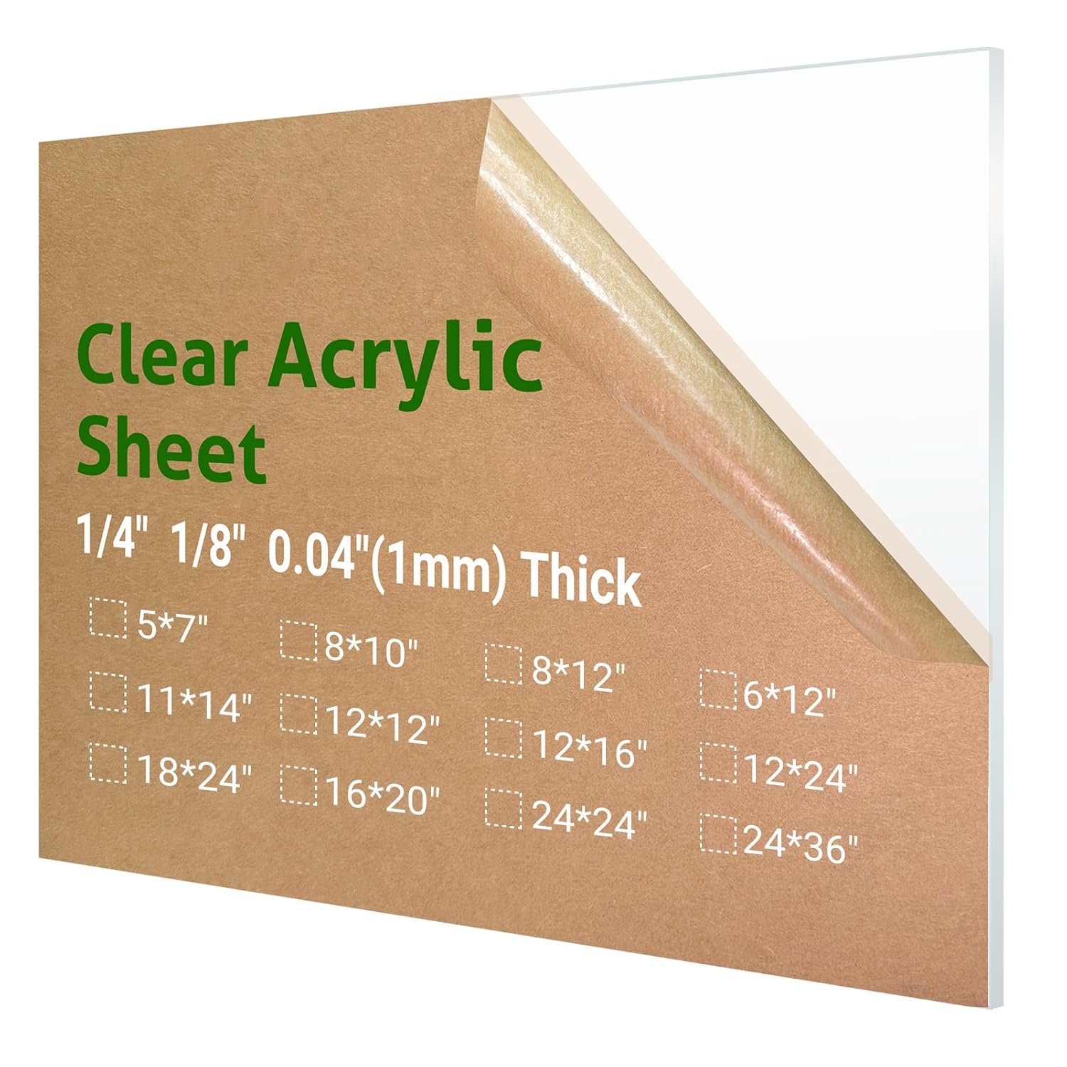 24 x 36 Clear Acrylic Sheet for Craft Projects and DIY Use