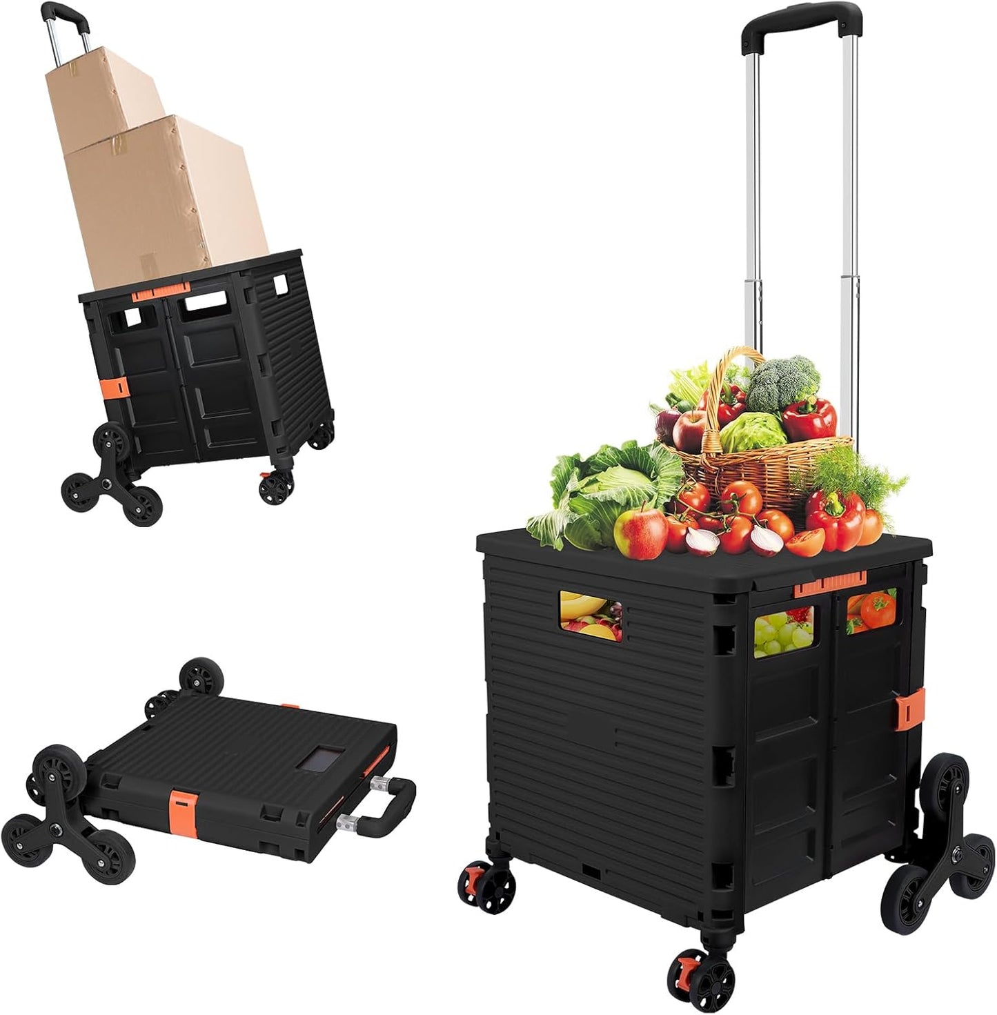 FELICON Folding Utility Cart with Stair Climbing Wheels for Easy Use
