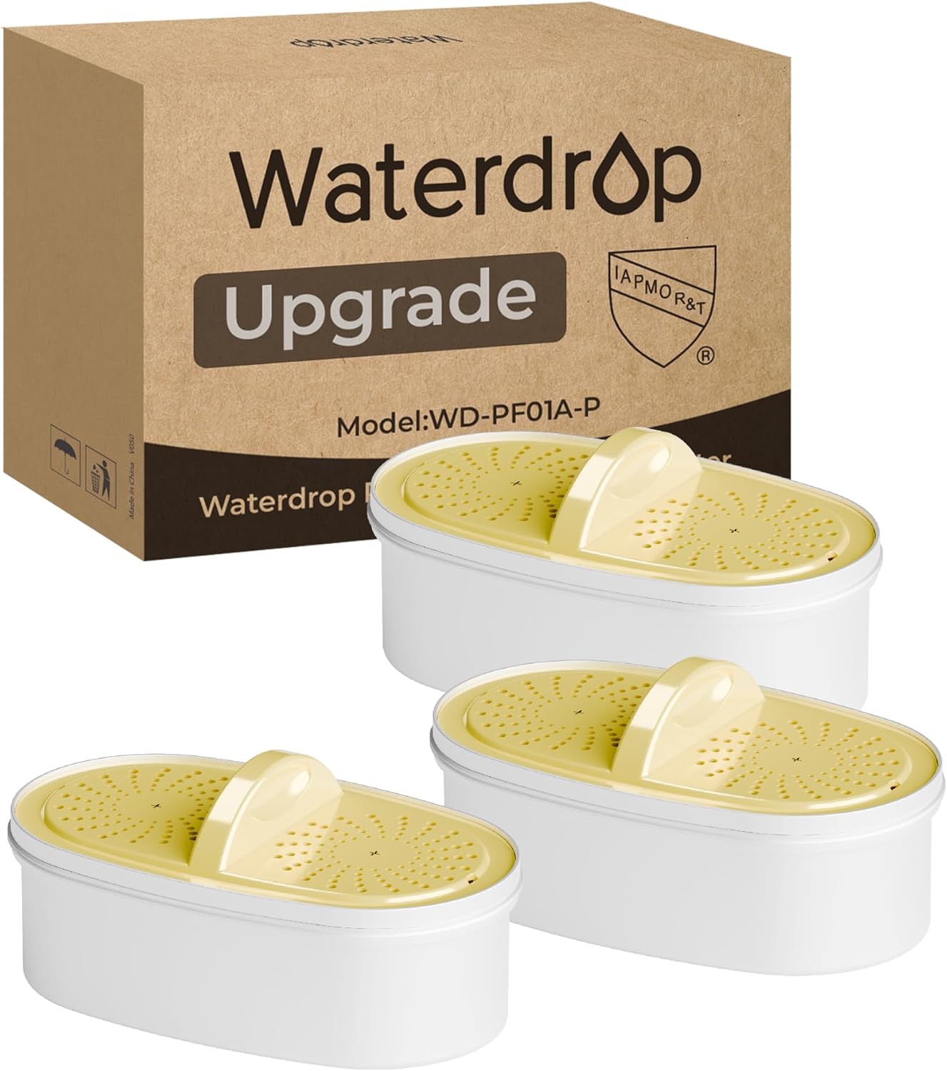 Waterdrop Replacement Filters for Pitchers and Dispensers, 3 Packs