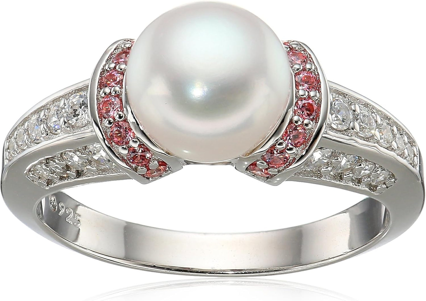 Platinum Plated Sterling Silver Infinite Elements Pearl Ring
