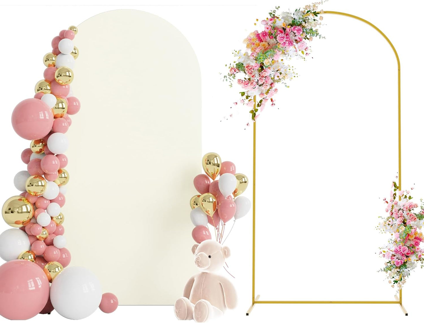 Wokceer 6.6 FT Wedding Arch Stand with Cover for Events