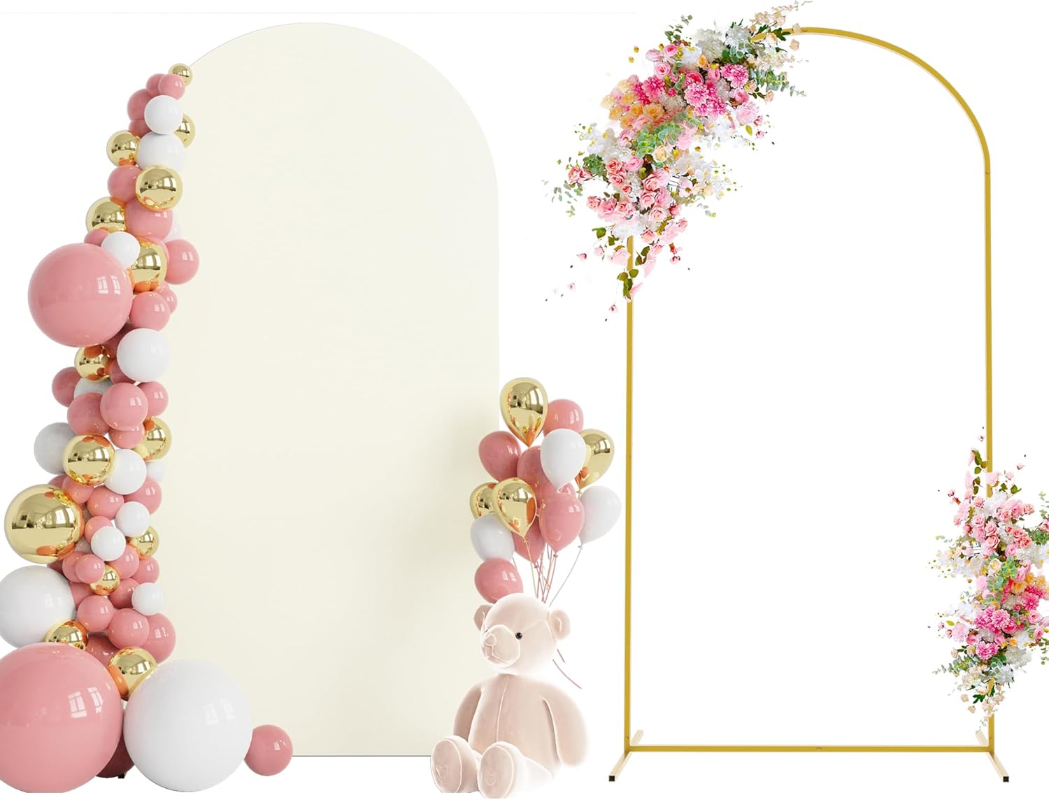 Wokceer 6.6 FT Wedding Arch Stand with Cover for Events