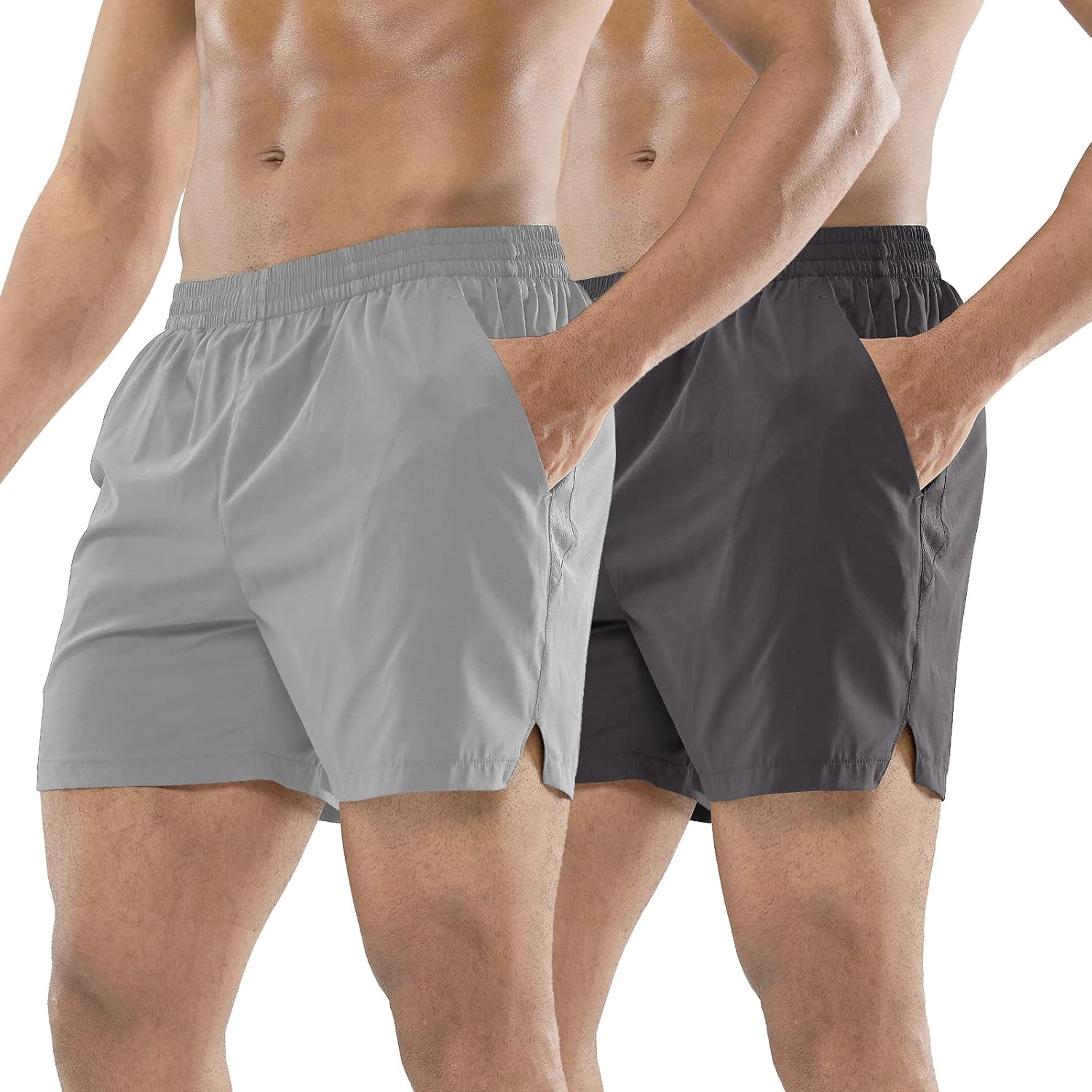 MIER Men's Workout Running Shorts Quick Dry 5 Inches Lightweight