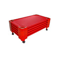 Pearington Stackable Toddler Naptime Cot Set of 5 - Space-Saving Red