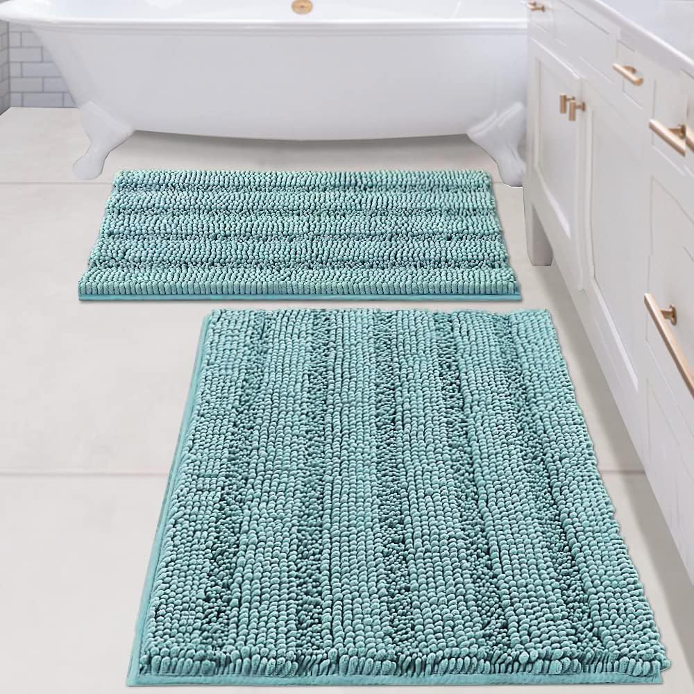 H.VERSAILTEX Super Absorbent Chenille Bath Mats Set of 2