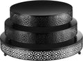 Round Metal Cake Stand Set 16ft 14ft 12ft - Sturdy Black Display Bases