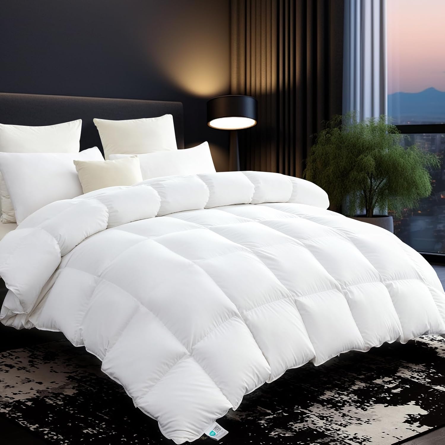 75% Goose Down Fiber Comforter for Oversize King Size Bedding