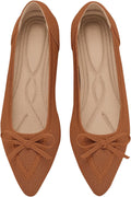 Women's Bow Knit Pointed Toe Flats - Lightweight Comfort