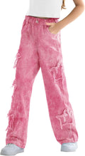 Trendy Rolanko Girls Denim Wide Leg Jeans with Flexible Waist