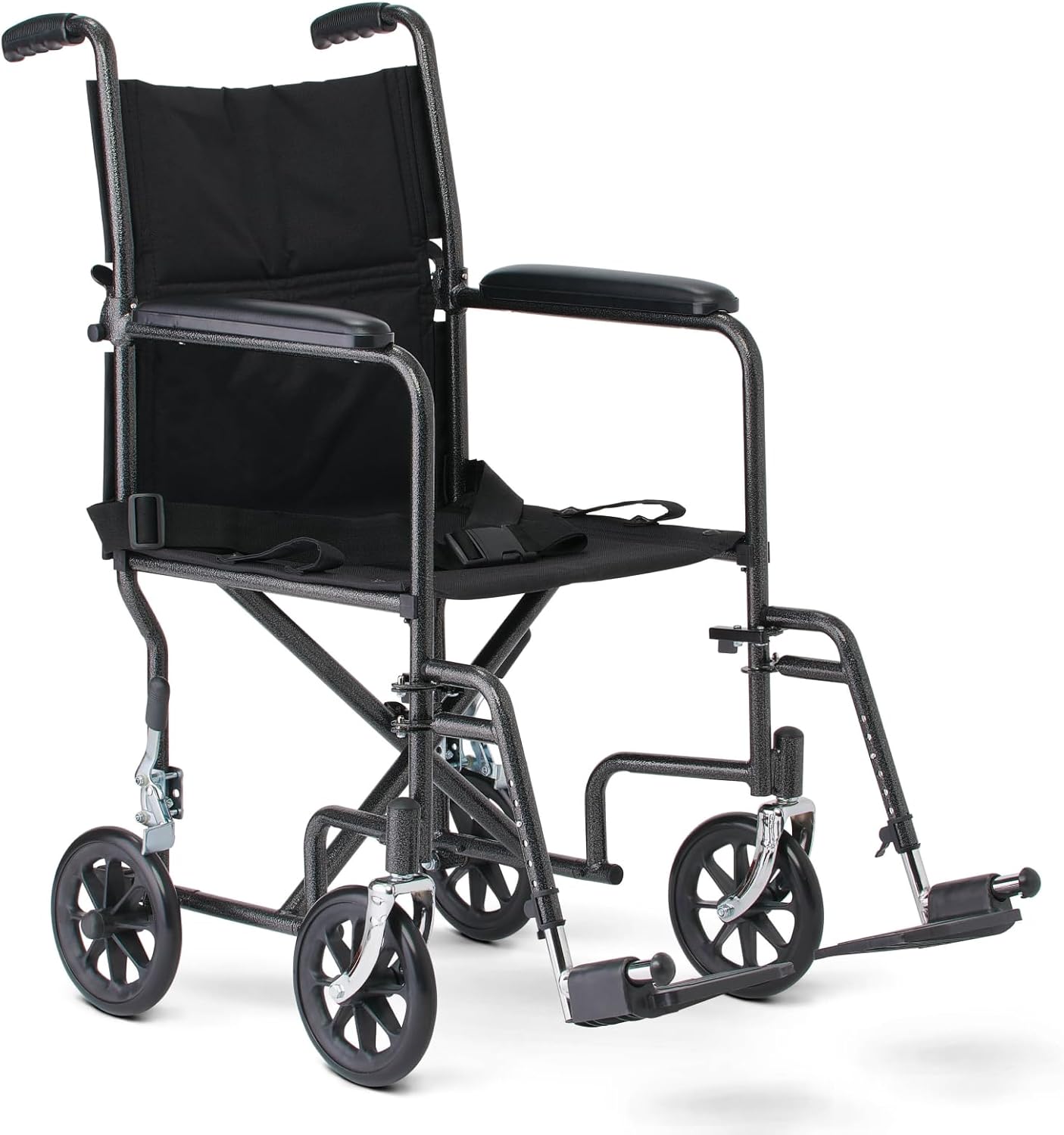 Medline Durable Folding Steel Transport Wheelchair for Comfort