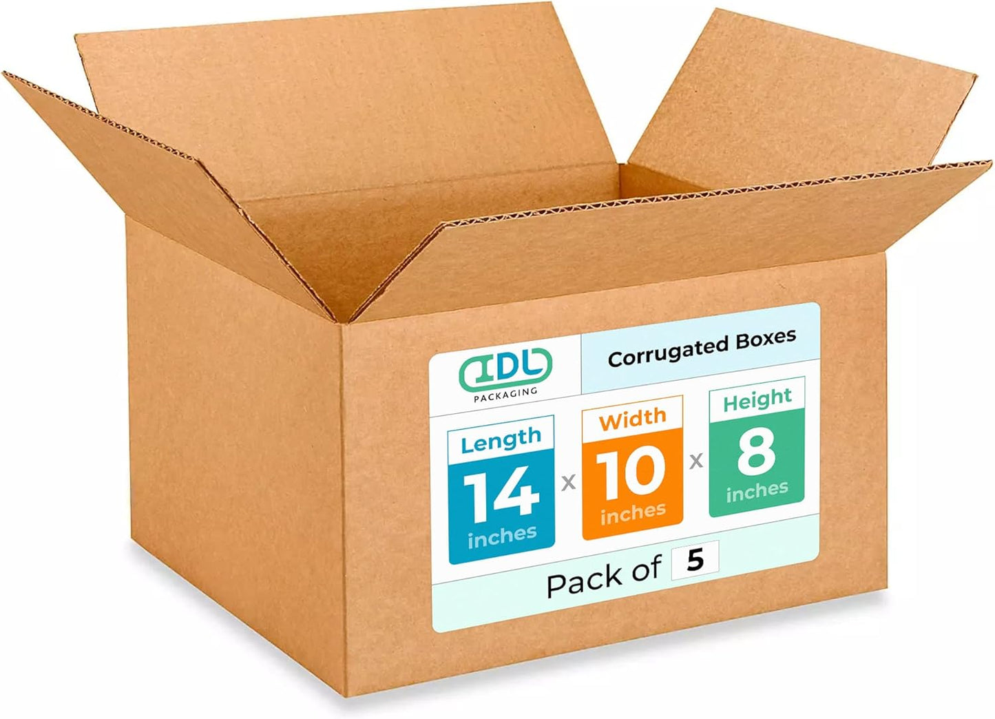Medium Moving & Shipping Boxes 14 x 10 x 8 inches - 5-Pack
