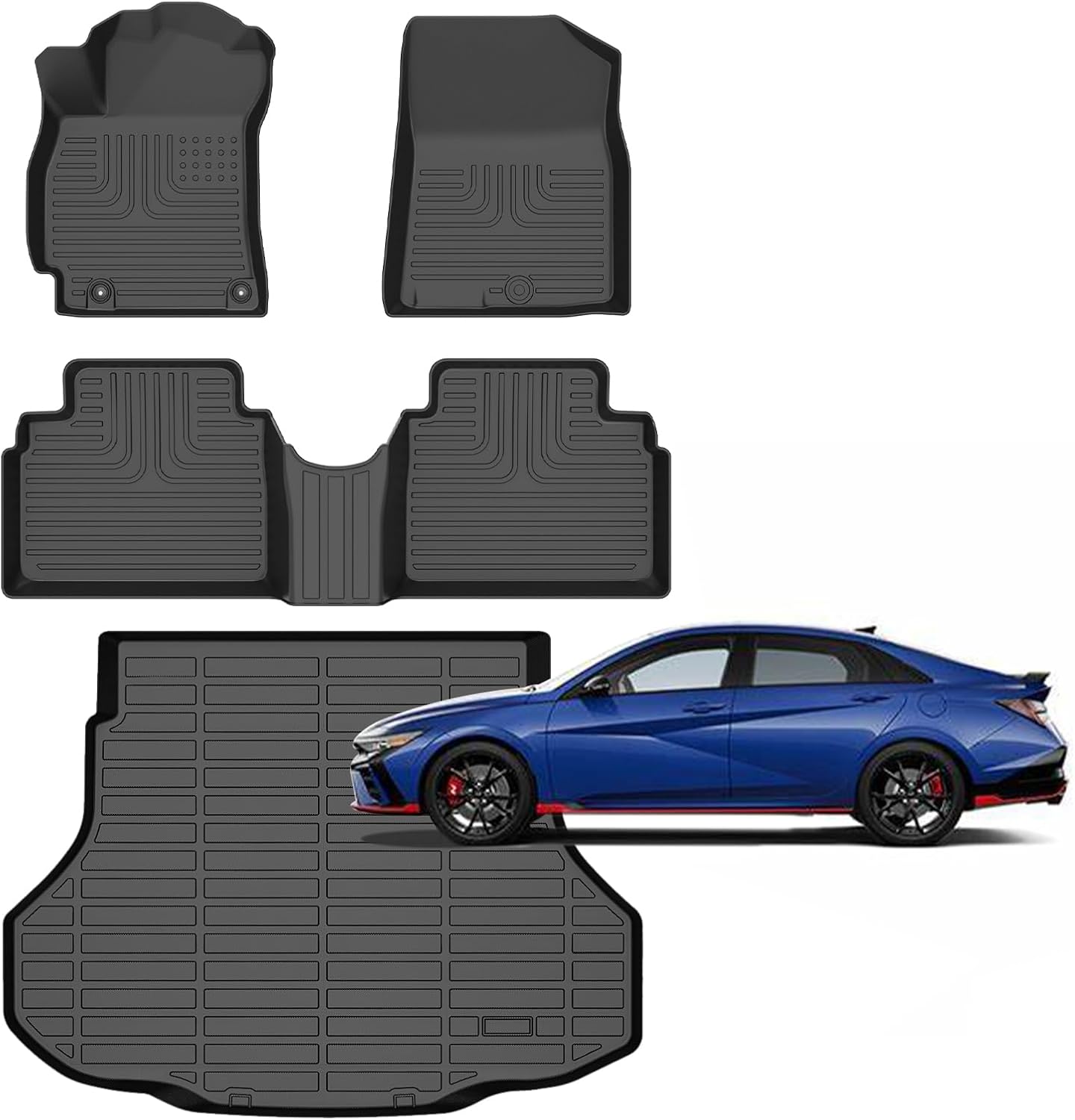 Custom Fit All Weather Floor Mats for Hyundai Elantra 2021-2025