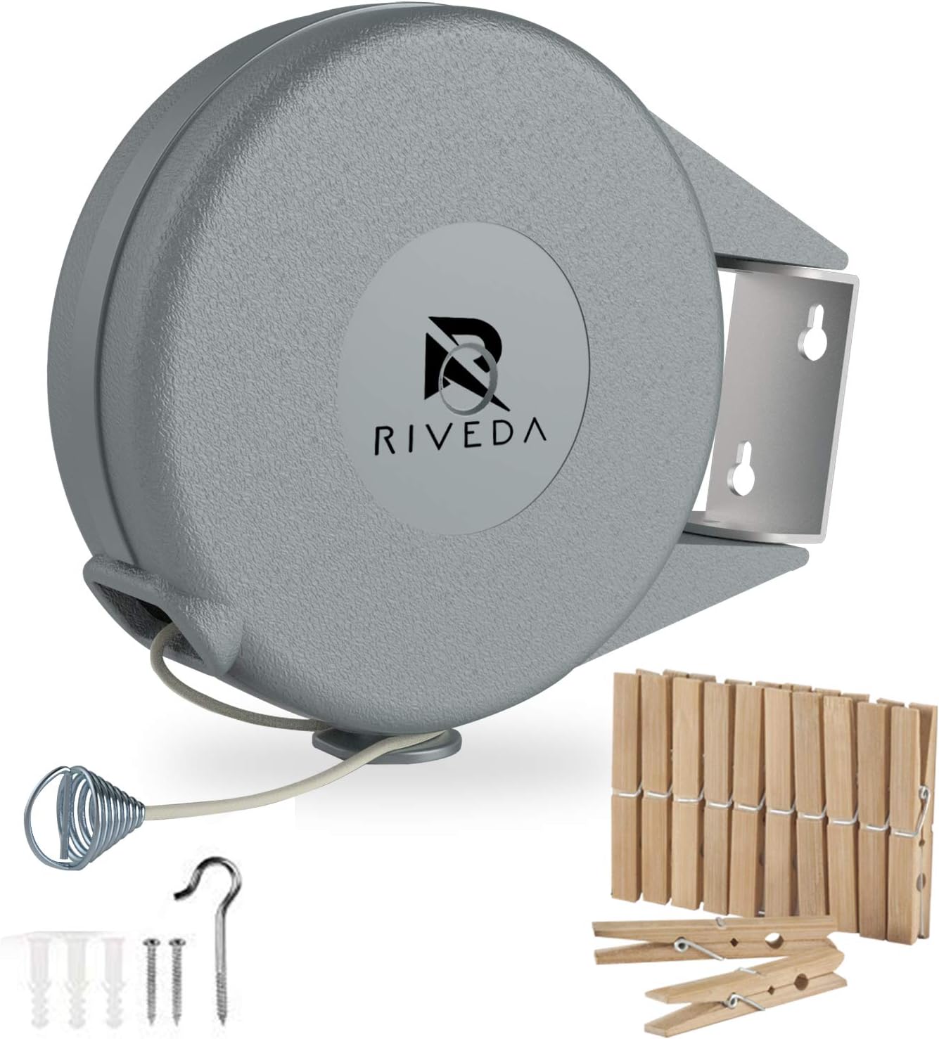 Riveda Retractable Clothesline: Portable Heavy Duty 40ft PVC Line