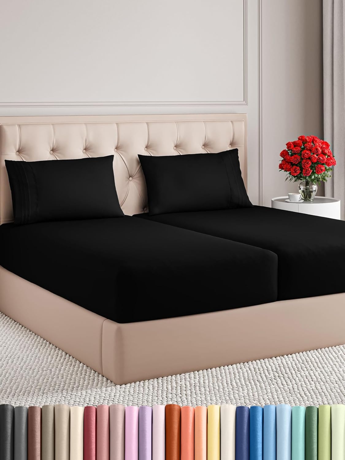 Split King Size 5 Piece Sheet Set - Comfy Breathable & Cooling