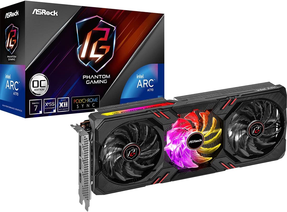ASRock Intel Arc A770 Graphics Card with Silent Cooling System