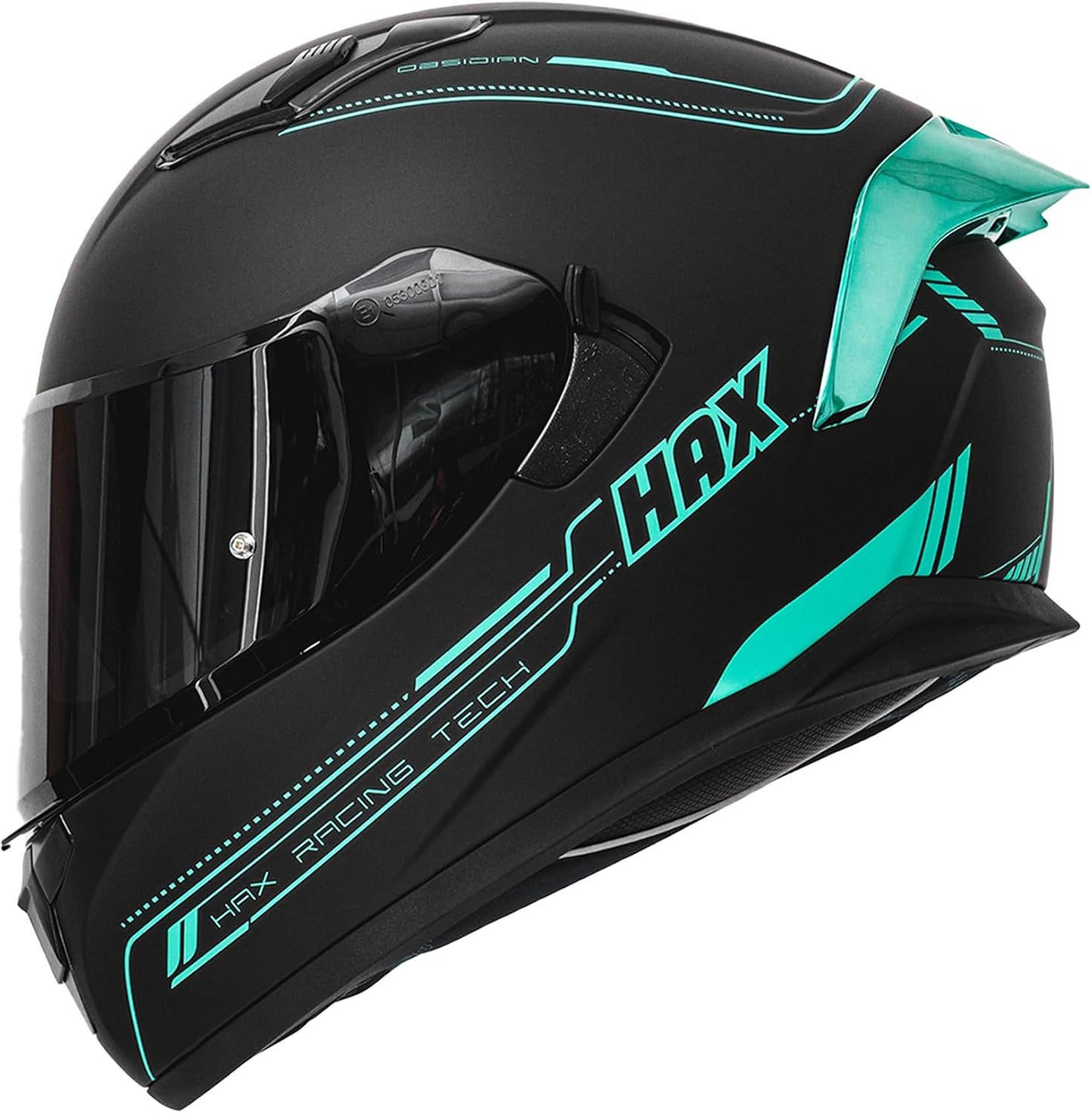 HAX Obsidian Full Face Dual Visor Motorcycle Helmet for Safety