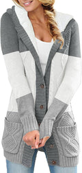 Sidefeel Women's Hooded Fleece Lined Cardigan Sweater (Style SF3N)
