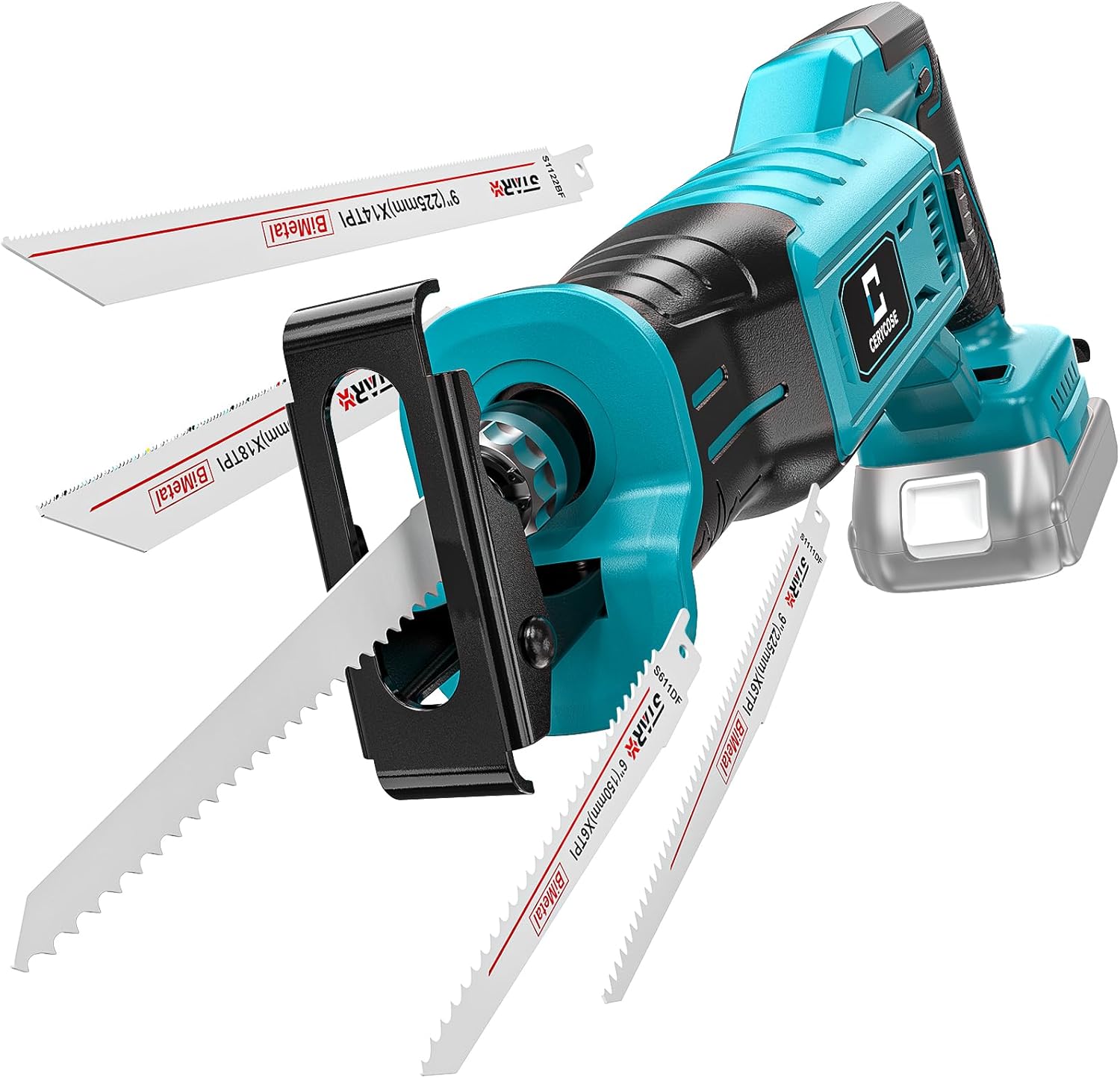 Cordless Reciprocating Saw with Variable Speed and Blades