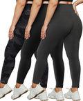 Plus Size Leggings for Women 3 Pack - High Waist Stretchy Soft