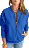 Womens Zip Up Sweatshirt Jacket Long Sleeve - Casual Warm Layer