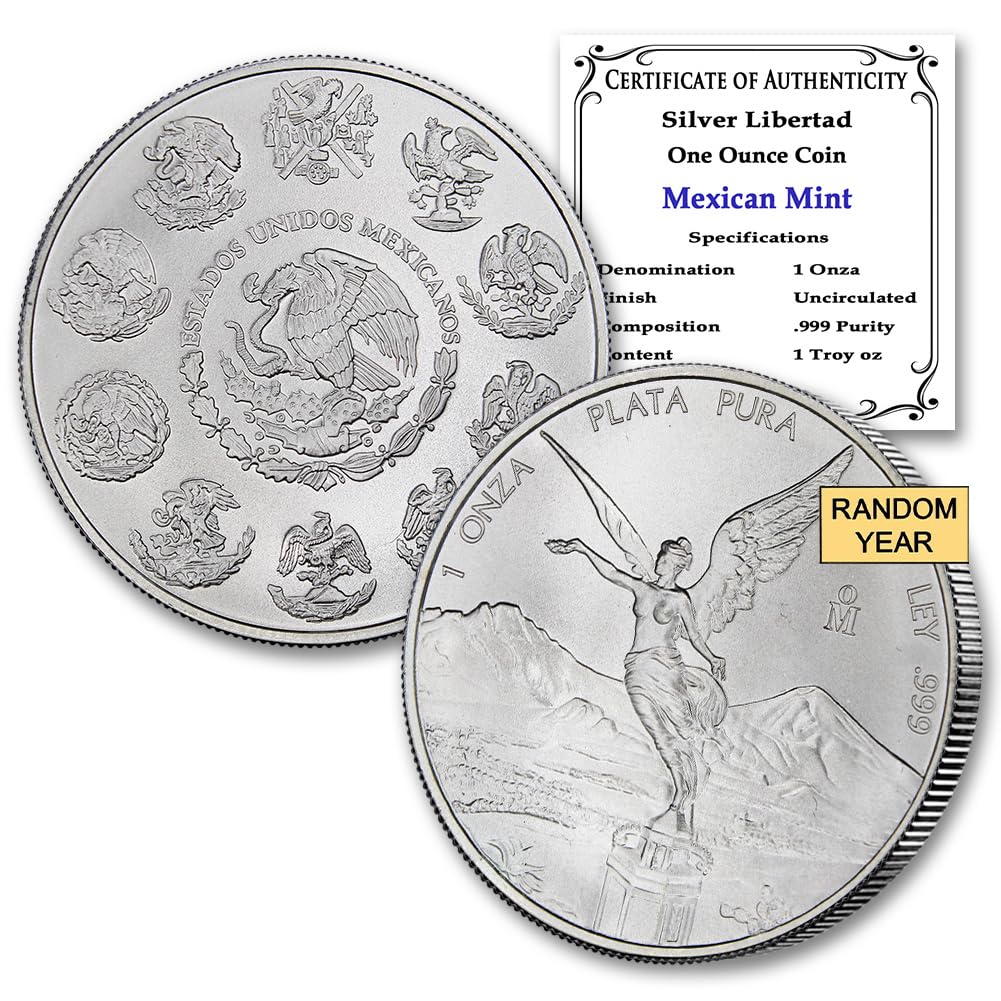 1 oz Mexican Silver Libertad Coin Brilliant Uncirculated Quality