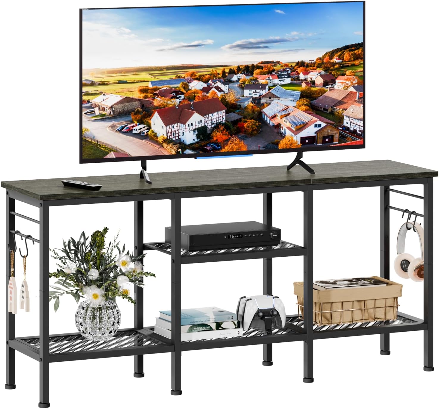 Furologee TV Stand for TVs up to 55 Inch with Open Shelves