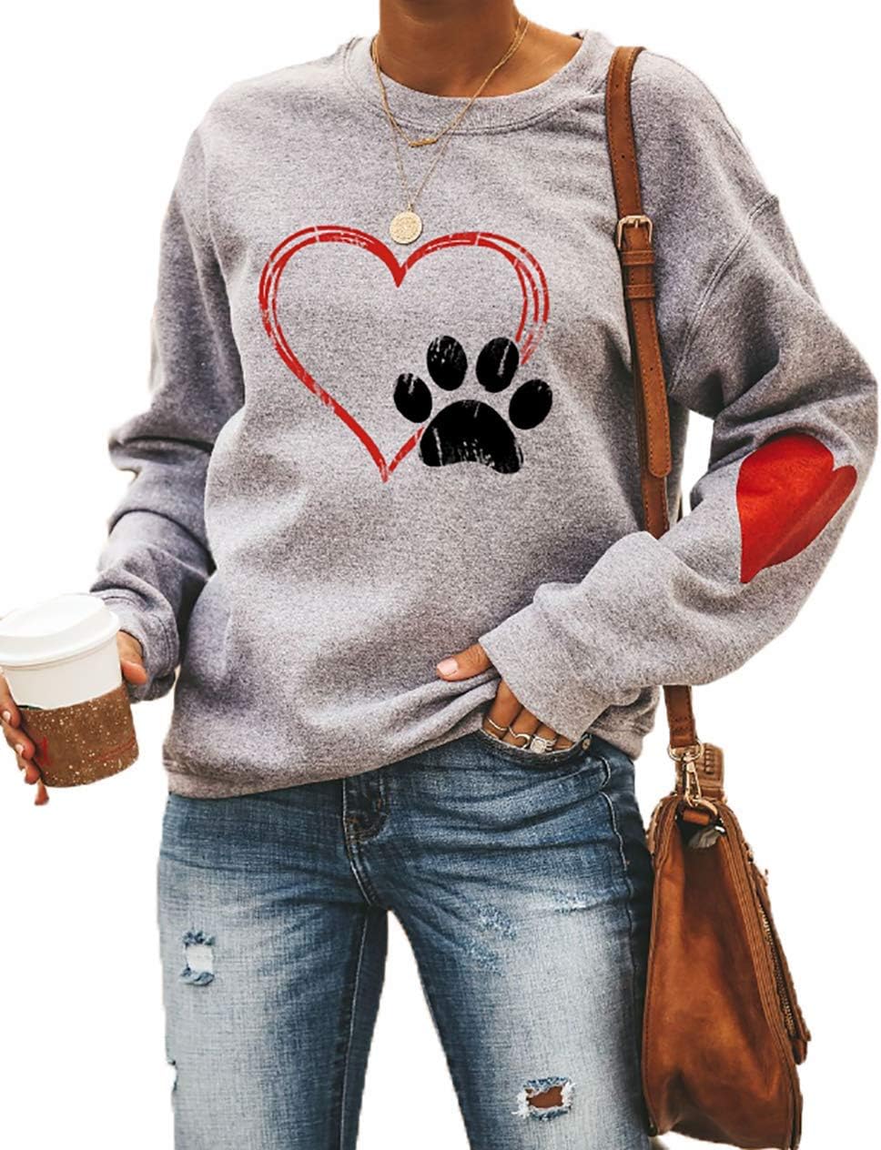 Adorable Heart Dog Paw Sweatshirt - Cozy Mother's Day Gift