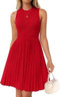 ZESICA Women's Summer Sleeveless Mini Dress - Flattering A-Line Knit