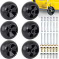 Lawn Mower Deck Wheels 6 Pack with Full Accessories Kit - Durable Fit