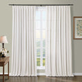 Living Room Beige White Cotton Duck Pinch Pleat Curtain - Lightweight