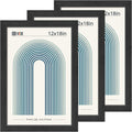VCK 12x18 Picture Frame 3 Pack Black Wood Grain - Clean, Durable