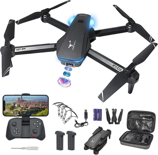 1080P Mini Camera Drone - Easy Voice Control, 2 Batteries, Fun 3D Flips!