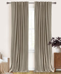 100% Blackout Shield Linen Blackout Curtains 50in x 84in - Complete