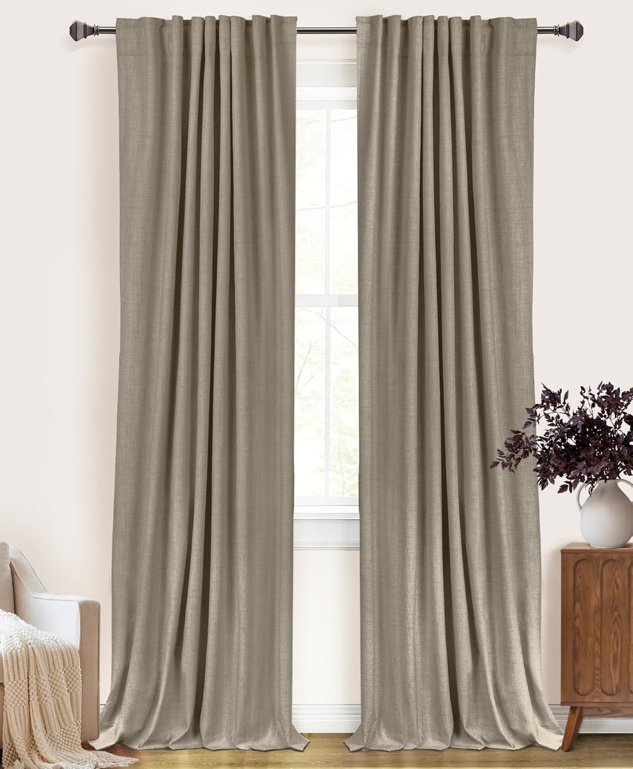 100% Blackout Curtains for Bedroom and Living Room 84 in Long