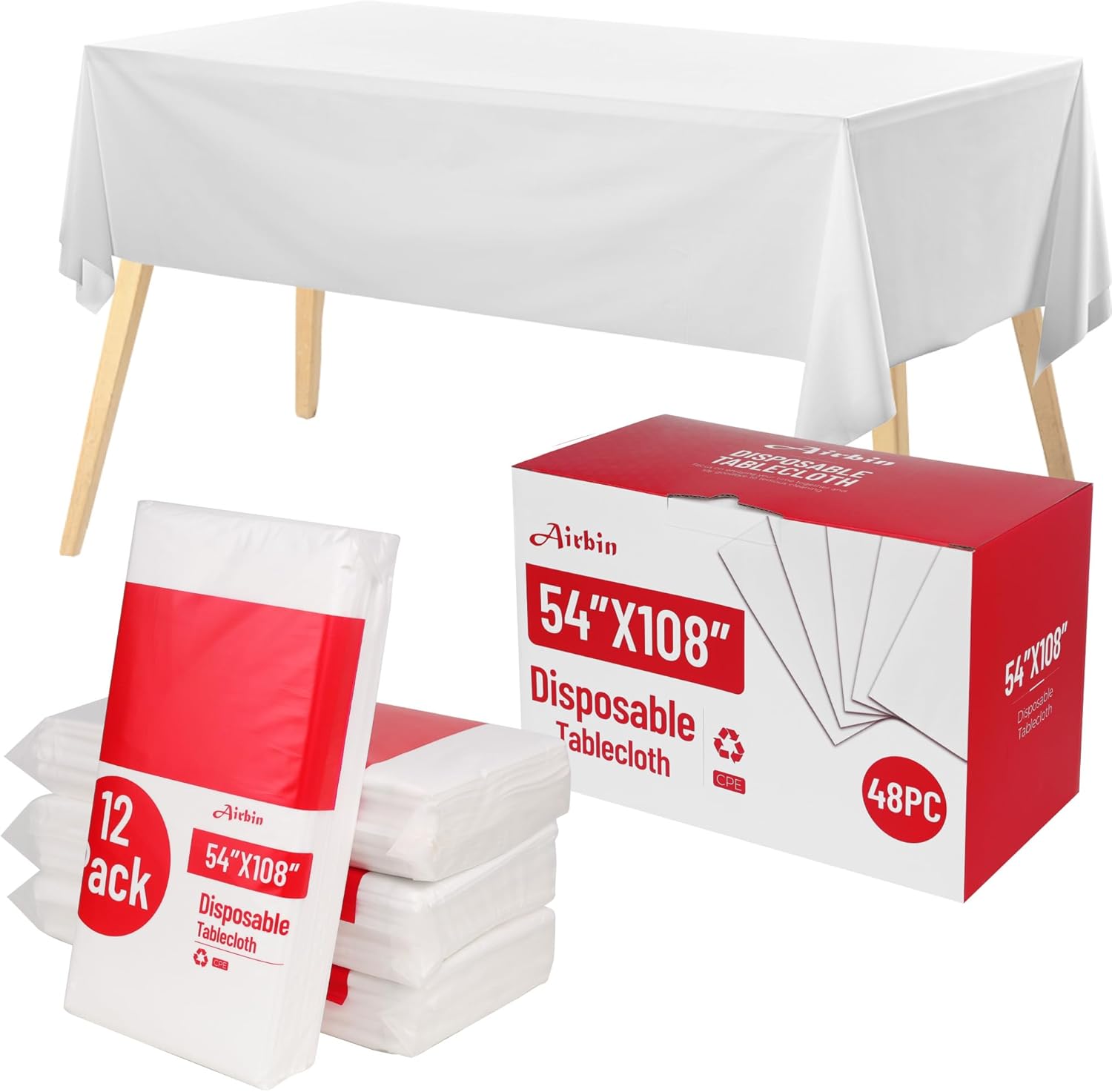 Plastic Table Cloth Disposable 48 Pack for Every Occasion