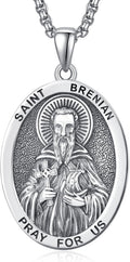 Men's Amulet Necklace in Sterling Silver with Patron Saints Medals