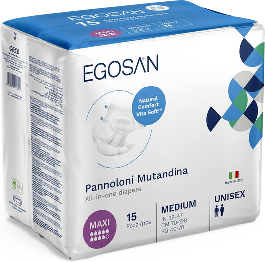 EGOSAN Maxi Incontinence Diaper: Max Absorbency! Men/Women (15 ct)