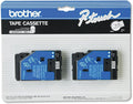 2/Pack 1/2ft (12mm) Black on White TC Tape for Brother PT-12 - Durable